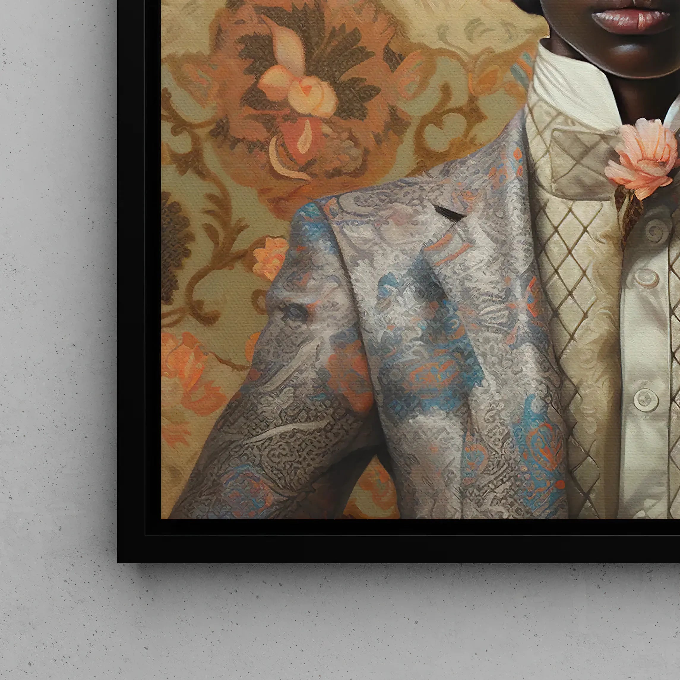 Caesar - Gay Black Cowboy Framed Canvas - African Queerart - Posters Prints & Visual Artwork - Aesthetic Art