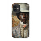 Caesar - Gay Black Cowboy Iphone Case, 12 Mini / Matte, Phone Case Portrait Young Person White Hat Floral