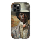 Caesar - Gay Black Cowboy Iphone Case, 12 Pro / Matte, Phone Case Portrait Person White Hat Floral Jacket