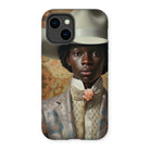 Caesar - Gay Black Cowboy Iphone Case, 14 / Matte, Phone Case Portrait Person White Hat Floral Jacket