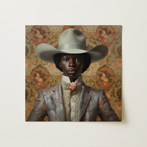 Caesar - Gay Black Dandy Cowboy Art Print / Canvas, 12x12’’ / 31x31cm / Unframed / no Border, Posters Prints & Visual Artwork, Toby Leon