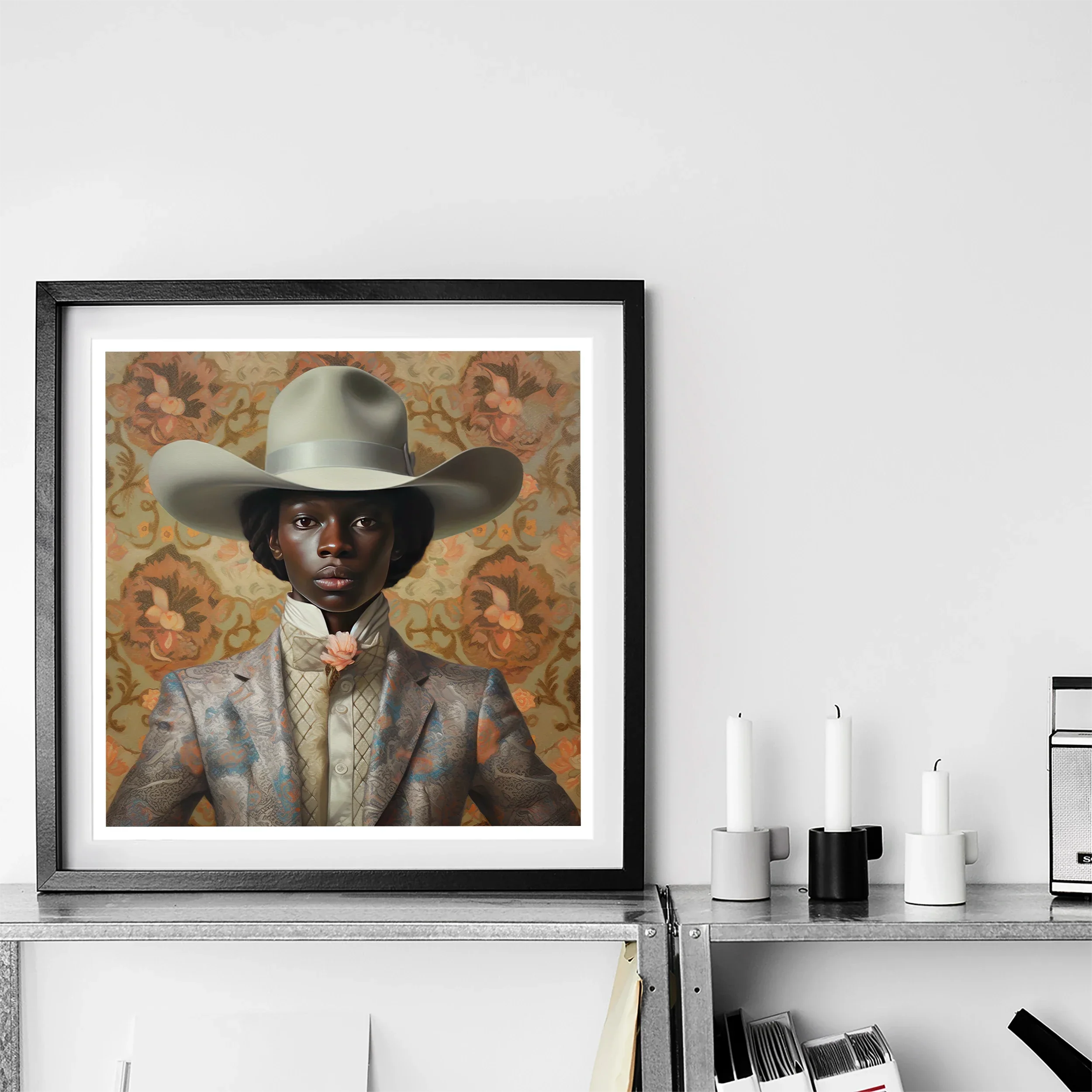 Caesar - Gay Black Dandy Cowboy Art Print - 20’’x20’’ / Unframed