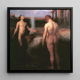 Cain and Abel - Stampa artistica di Laszlo Hegedus / Tela, 12x12’’ / 31x31cm / Cornice nera, Poster, stampe e arte visiva, Toby Leon