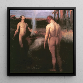 Cain and Abel - Stampa artistica di Laszlo Hegedus / Tela, 12x12’’ / 31x31cm / Cornice nera, Poster, stampe e arte visiva, Toby Leon
