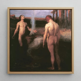 Cain and Abel - Stampa artistica di Laszlo Hegedus / Tela, 12x12’’ / 31x31cm / Cornice naturale, Poster, stampe e arte visiva, Toby Leon