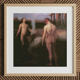 Cain and Abel - Stampa artistica di Laszlo Hegedus / Tela, 12x12’’ / 31x31cm / Cornice naturale / Passe-partout, Poster, stampe e arte visiva, Toby Leon