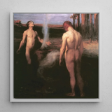 Cain and Abel - Laszlo Hegedus Art Print / Canvas Framed Reproduction Painting Birth Venus Sandro Botticelli Two László Hegedűs,