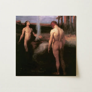 Cain and Abel - Laszlo Hegedus Art Print / Canvas Square-framed Reproduction Painting Creation John Singer Sargent Two László Hegedűs,