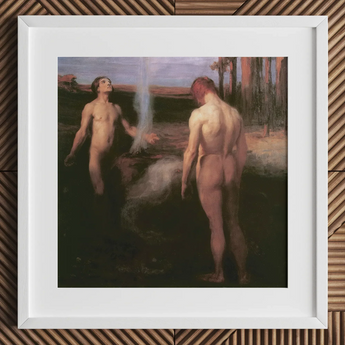 Cain and Abel - Laszlo Hegedus Art Print / Canvas White-framed Reproduction Painting Birth Venus Sandro Botticelli László Hegedűs,