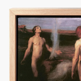 Cain and Abel - Laszlo Hegedus Art Print / Canvas Light Oak Wooden Frame Reproduction Classical Painting Creation László Hegedűs,