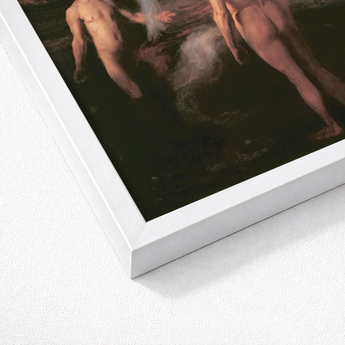 Cain and Abel - Laszlo Hegedus Art Print / Canvas White Framed Classical Painting Nude Figures László Hegedűs, Budapest-born, Constructs,