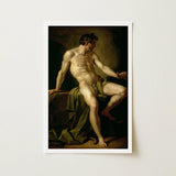 Cain - Anton Losenko Art Print / Canvas Framed Classical Painting Muscular Nude Male Figure Seated Cain’s Frame, Shadows Carving Deep
