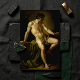 Cain - Anton Losenko Art Print / Canvas Framed Classical Painting Muscular Nude Male Figure Seated Cain’s Frame, Shadows Carving Deep