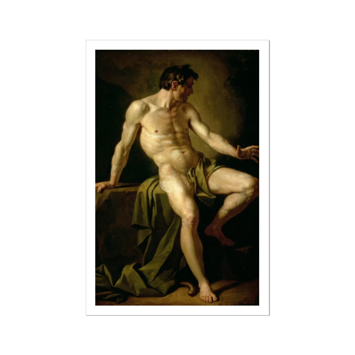 Cain Anton Losenko Art Print, Classical Oil Painting Male Nude