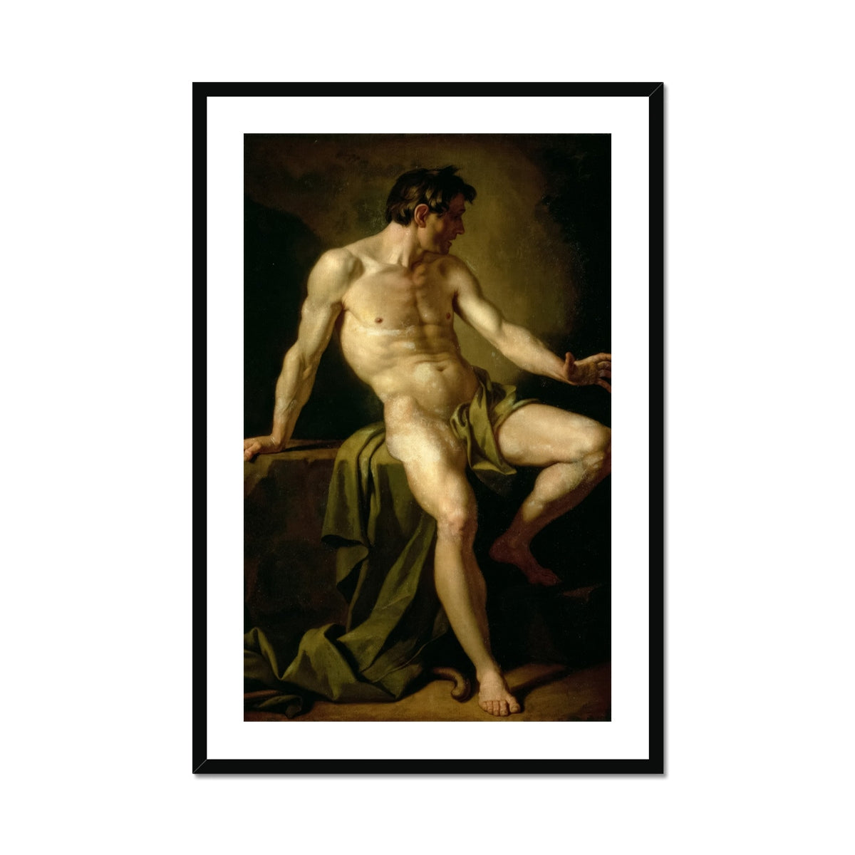 Cain Anton Losenko Art Print, Framed Classical Painting Male Nude