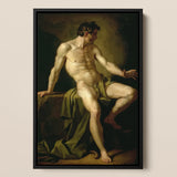 Cain - Anton Pavlovich Losenko Framed Canvas, Framed Classical Oil Painting Male Nude Figure