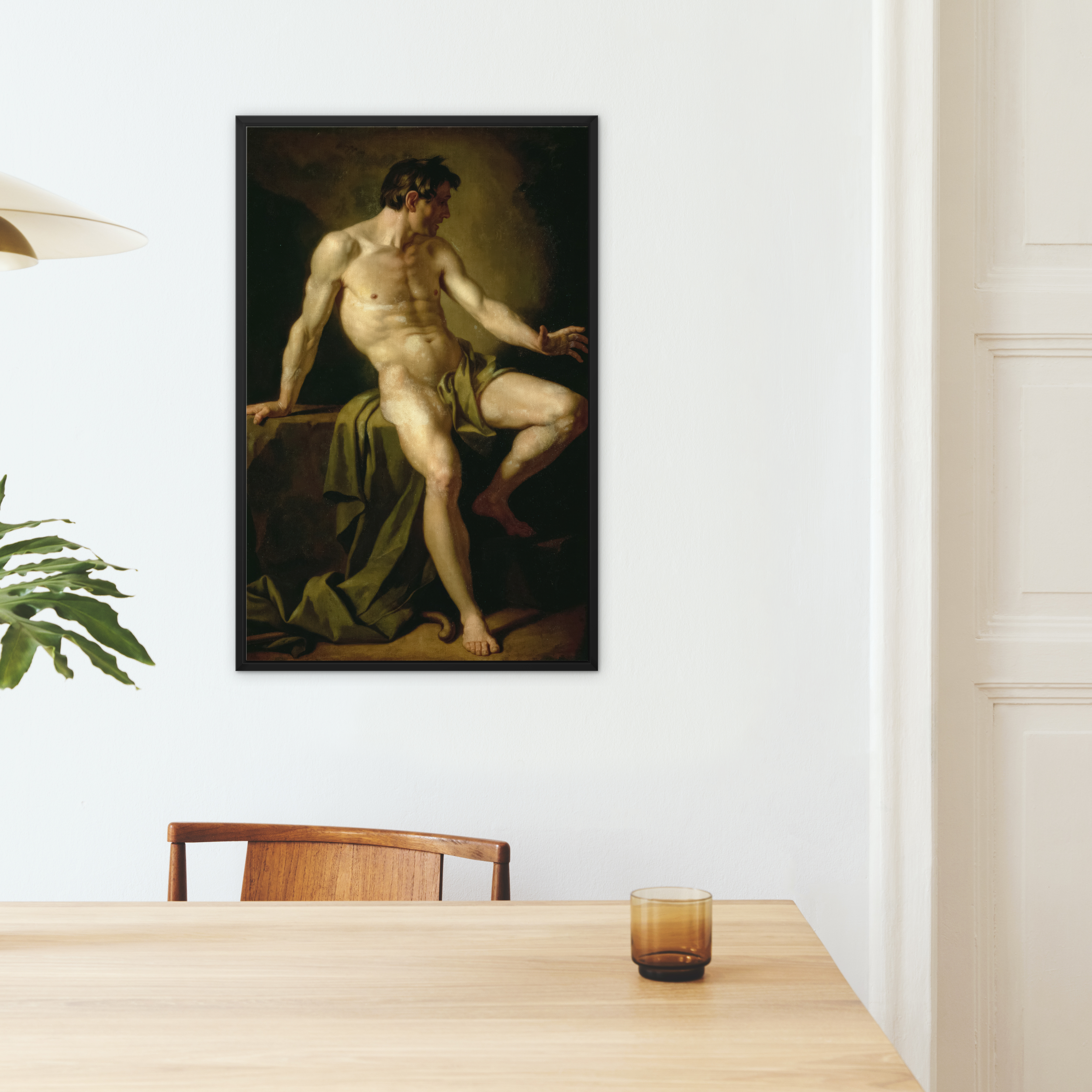 Cain Anton Pavlovich Losenko Framed Canvas, Framed Oil Painting Nude Man