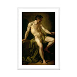 Cain - Anton Losenko Art Print, Framed Oil Painting Nude Man Green Drape