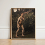 Cain - Julius Paulsen Fine Art Print / Canvas Framed Classical Painting Nude Male Figure Forest Rendered, Advances, Prints