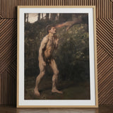Cain - Julius Paulsen Fine Art Print / Canvas Wooden-framed Nude Male Figure Artwork Julius Paulsen Fine, Cain Advances, Fine Art Print