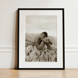 Cain - Wilhelm Von Gloeden Gay Photography Art Print / Canvas, 12x16’’ / 31x41cm / Black Frame / Matboard, Posters Prints & Visual Artwork,