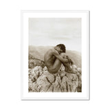 Cain - Wilhelm Von Gloeden Gay Photography Art Print, Framed Nude Male Figure Rocky Outcrop