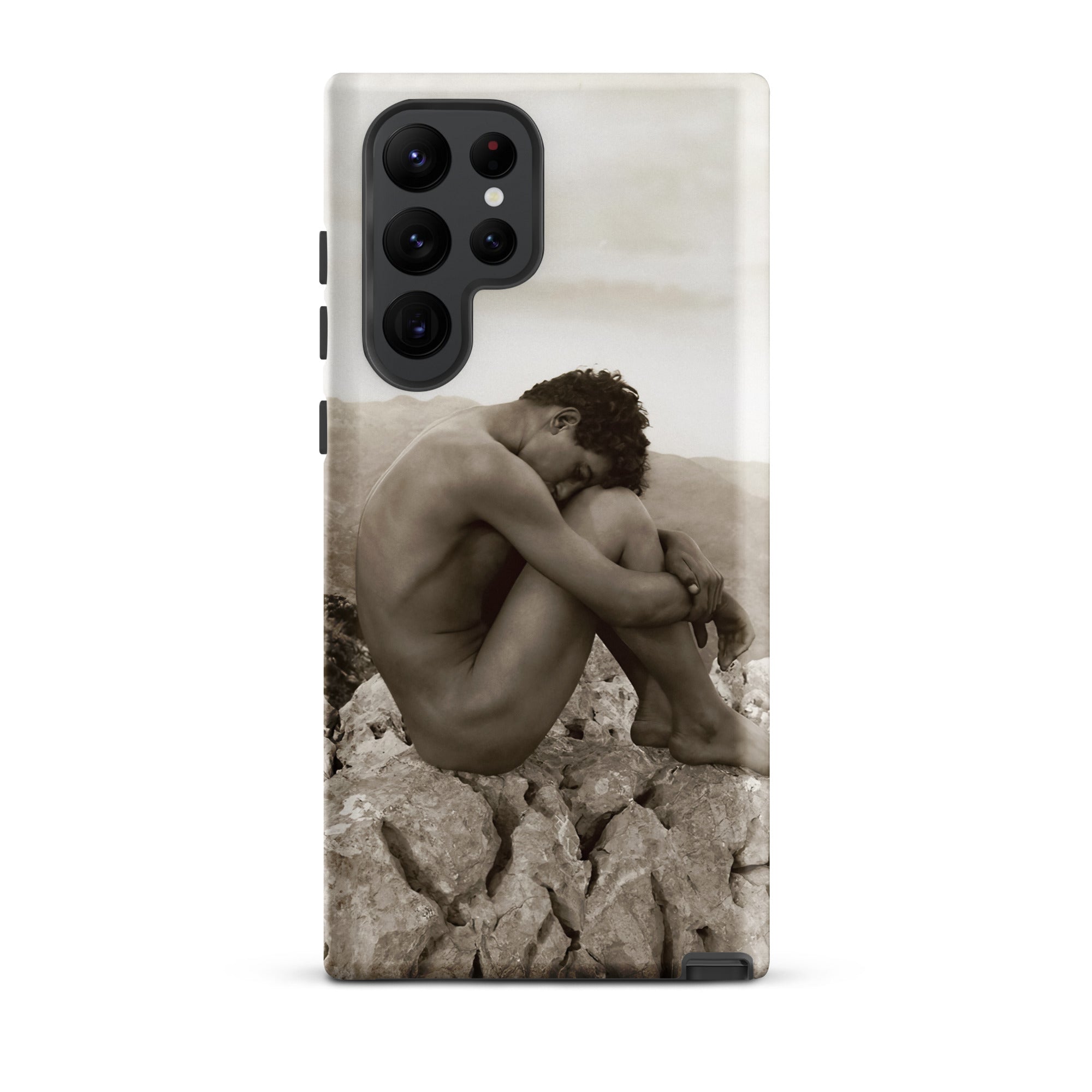 Cain Wilhelm Von Gloeden Gay Samsung Case, Galaxy S22 Ultra / Matte, Smartphone Case Sepia Toned Person Rocks