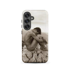 Cain Wilhelm Von Gloeden Gay Samsung Case, Galaxy S25 / Matte, Smartphone Case Sepia Toned Nude Figure Seated Rocks