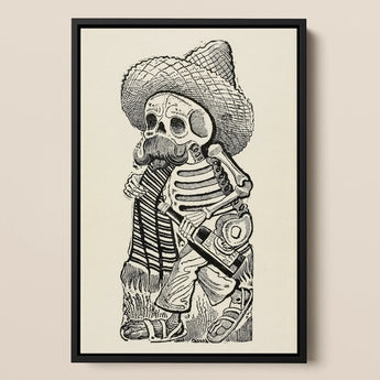 Calavera of Francisco Madero - Jose Guadalupe Posada Art Print / Canvas, 12x17’’ / A3 / Black Frame, Posters Prints & Visual Artwork, Toby