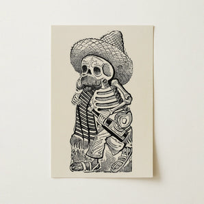 Calavera of Francisco Madero - Jose Guadalupe Posada Art Print / Canvas, 12x18’’ / 31x46cm / Unframed / no Border, Posters Prints & Visual