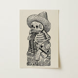 Calavera of Francisco Madero - Jose Guadalupe Posada Art Print / Canvas, 12x18’’ / 31x46cm / Unframed / no Border, Posters Prints & Visual