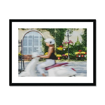 Can’t Stop Won’t - Hoi an Street Scene Art Print, Blurred Motion Person Bicycle Past Garden