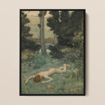 Careless Shepherd - Stampa d'arte di Edward Robert Hughes / Tela, 12x16’’ / 31x41cm / Cornice nera, Poster, stampe e opere d'arte visiva, Toby Leon