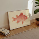 Caribbean Red Snapper Luigi Balugani Sea Life Art Print, 30x20’’ / 76x51cm / Unframed, Pink Fish Illustration Simple Frame