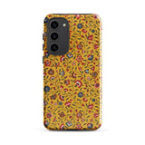 Carnations - Flower Pattern Fabric Phone Case Samsung Galaxy S23 Plus / Gloss Vibrant Mustard-yellow Phone Case Adorned Delicate Floral