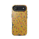 Carnations - Flower Pattern Fabric Phone Case Iphone 17 Air / Gloss Vibrant Mustard-yellow Phone Case Adorned Delicate Intricate Floral