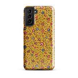 Carnations - Flower Pattern Fabric Phone Case Samsung Galaxy S21 Plus / Gloss Vibrant Yellow Phone Case Adorned Dense Intricate Floral