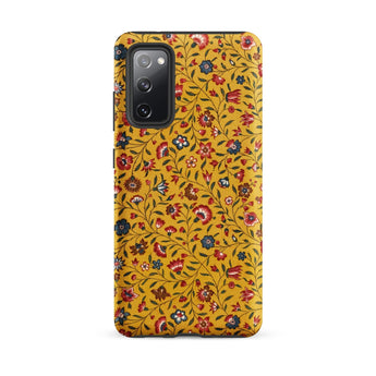 Carnations - Flower Pattern Fabric Phone Case Samsung Galaxy S20 Fe / Matte Vibrant Yellow Phone Case Adorned Dense Intricate Floral