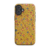Carnations - Flower Pattern Fabric Phone Case Iphone 16 Plus / Matte Vibrant Yellow Phone Case Adorned Dense Intricate Floral Carnations