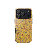 Carnations - Flower Pattern Fabric Phone Case Iphone 17 Pro / Gloss Yellow Phone Case Adorned Delicate Floral Pattern Red Carnations Flower