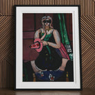 Carnival Mask Max Beckmann Expressionism Art Print, 24x32’’ / 61x81cm / Unframed, Framed Painting Stylized Figure Green Dress Pink Object