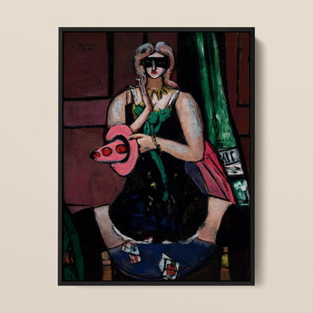 Carnival Mask - Max Beckmann Expressionism Art Print / Canvas, 12x16’’ / 31x41cm / Black Frame, Posters Prints & Visual Artwork, Toby Leon