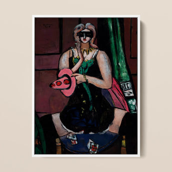 Carnival Mask - Max Beckmann Expressionism Art Print / Canvas, 12x16’’ / 31x41cm / White Frame, Posters Prints & Visual Artwork, Toby Leon