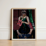 Carnival Mask - Max Beckmann Expressionism Art Print / Canvas Framed Stylized Portrait Woman Black Sunglasses, German, Beckmann’s Prints