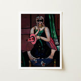 Carnival Mask - Max Beckmann Expressionism Art Print / Canvas Framed Stylized Woman Green Black Dress, German, Beckmann’s Prints