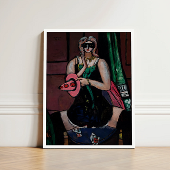 Carnival Mask - Max Beckmann Expressionism Art Print / Canvas Framed Stylized Portrait Woman Black, German, Beckmann’s Prints