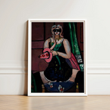 Carnival Mask - Max Beckmann Expressionism Art Print / Canvas Framed Stylized Portrait Woman Black Sunglasses, German, Beckmann’s Prints