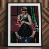 Carnival Mask - Max Beckmann Expressionism Art Print / Canvas Black-framed Art Print Stylized Portrait Woman Black Dress Max Beckmann,