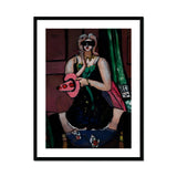 Carnival Mask - Max Beckmann Expressionism Art Print, Person Raccoon Hat Pink Guitar