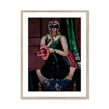 Carnival Mask - Max Beckmann Expressionism Art Print, Person Raccoon Hat Sunglasses Holds Pink Guitar